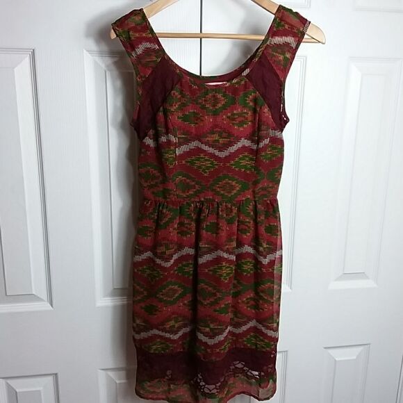 Band Of Gypsies Print Dress Sz S - Picture 3 of 6